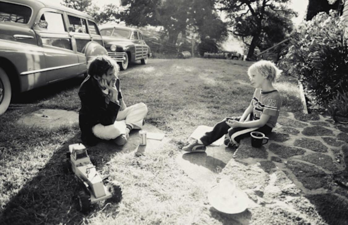 With his son Zeke, 1978